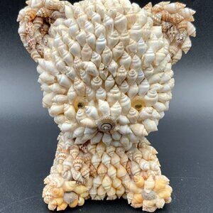 Vintage Seashell Teddy Bear Folk Art